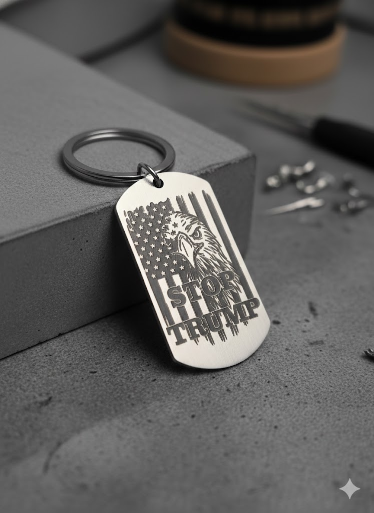 Silver Stop Trump Dog Tag